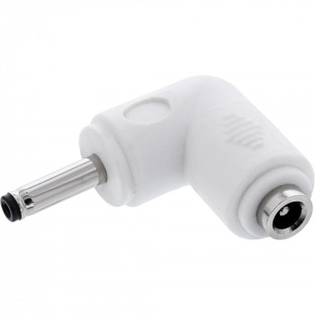 InLine® adattatore DC, 3,5 x 1,35 mm, connettore maschio/femmina, angolare, bianco