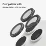 Zagg Glass Elite Anelli fotocamera antiriflesso per iPhone 18 Pro Max / 17 Pro Max / 18 Pro / 17 Pro argento