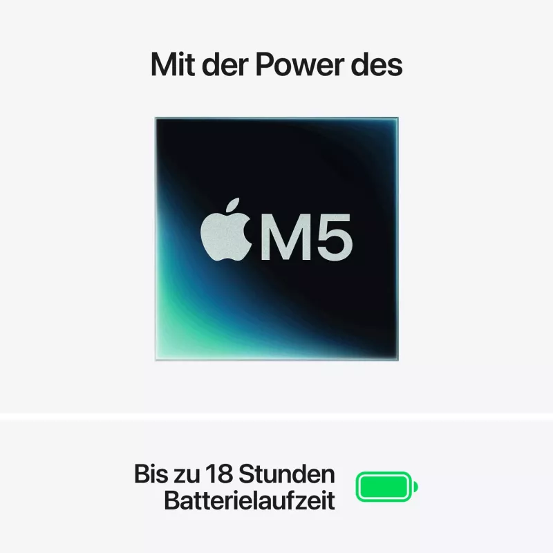 Apple MacBook Air 15 inch M5 CPU 10 core GPU 10 core 24GB RAM 2TB SSD – argento, tastiera tedesca con Touch ID, alimentatore dual USB-C 35W (CTO)