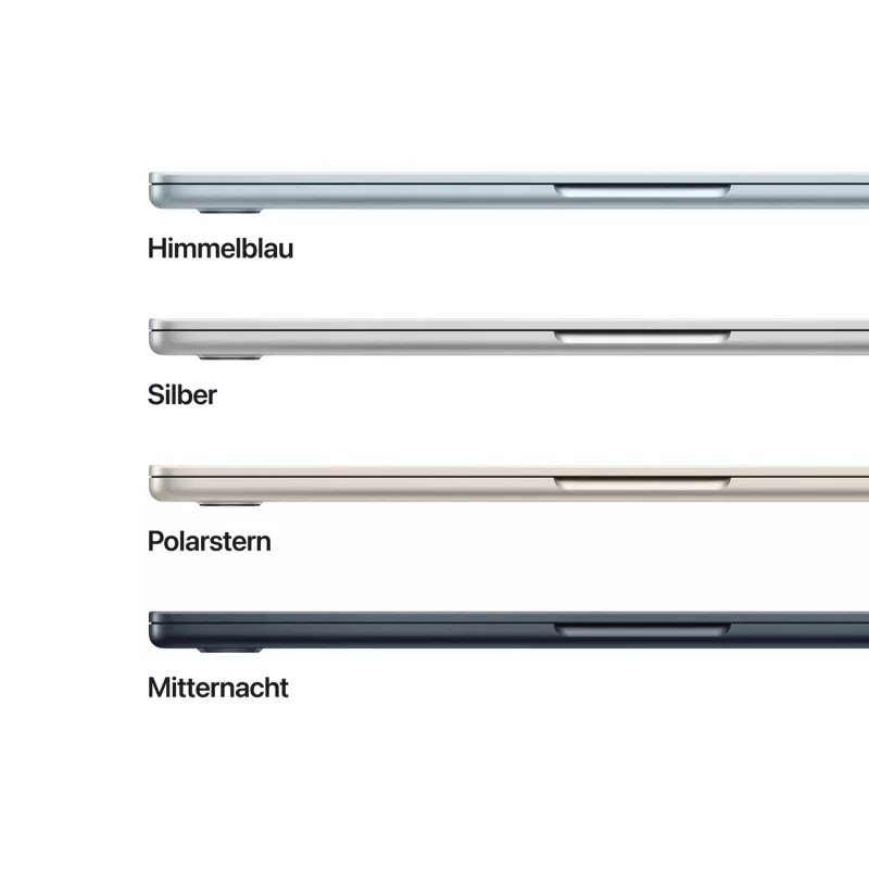 Apple MacBook Air 15 inch M5 CPU 10 core GPU 10 core 24GB RAM 2TB SSD – argento, tastiera tedesca con Touch ID, alimentatore dual USB-C 35W (CTO)