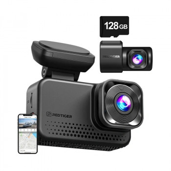 REDTIGER VC70 dashcam Wi-Fi 4K + 2,5K con scheda 128GB