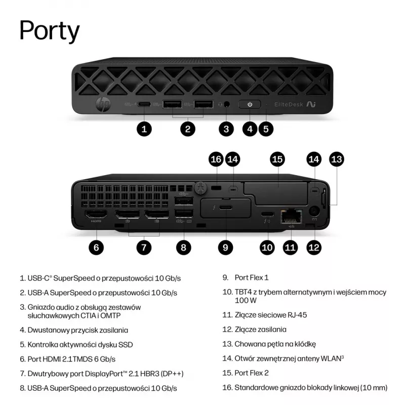 Mini PC HP 8G2i - Intel Core Ultra 5, 16 GB RAM, 512 GB SSD, Windows 11 Pro