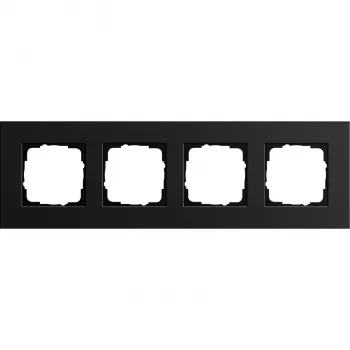Gira cornice coprifilo 4 posti, alluminio nero (0214126)