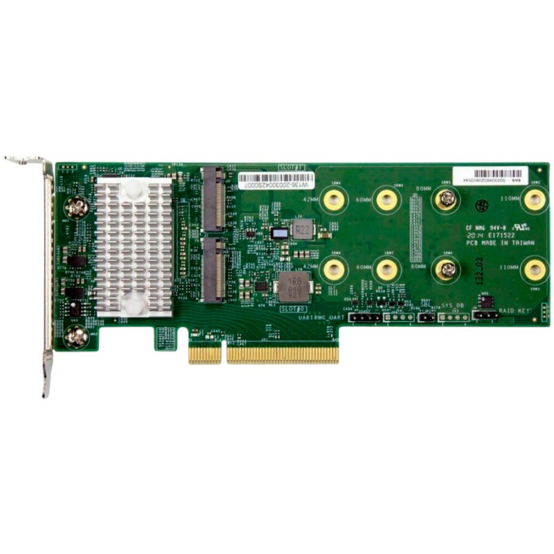 Supermicro AOC-SLG4-2H8M2-O scheda carrier 2 porte M.2 NVMe/SATA RAID 0/1, PCIe 4.0 x16 low-profile