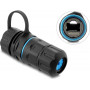 Delock connettore per cavi RJ45 femmina a RJ45 femmina Cat.6A con filettatura M20 x 1,5 mm e tappo di chiusura con case IP68 antipolvere e impermeabile (91840)