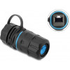 Delock connettore per cavi RJ45 femmina a RJ45 femmina Cat.6A con filettatura M23.5 x 1.5 mm e tappo con case IP68 antipolvere e impermeabile (91841)