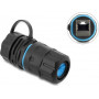 Delock connettore per cavi RJ45 femmina a RJ45 femmina Cat.6A con filettatura M23.5 x 1.5 mm e tappo con case IP68 antipolvere e impermeabile (91841)