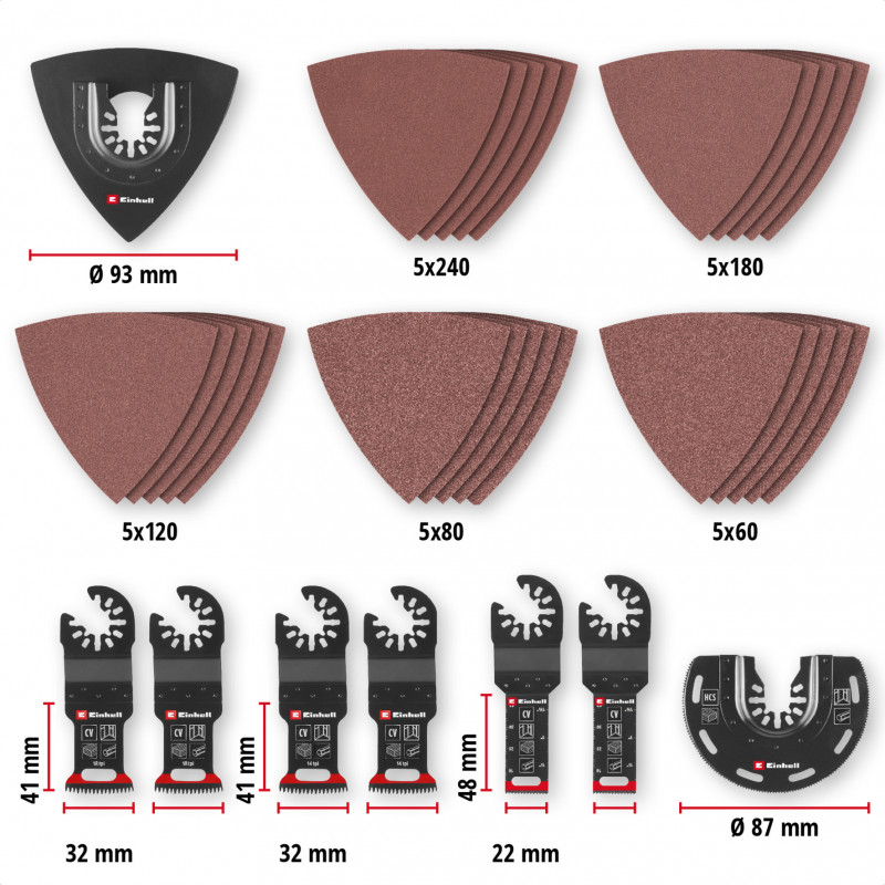 Einhell 708136 Set di accessori per utensile multifunzione, 35 pezzi, in XL-PLUS-CASE