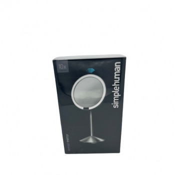 simplehuman Specchio pieghevole con sensore, 12 cm, ricaricabile, acciaio inox spazzolato