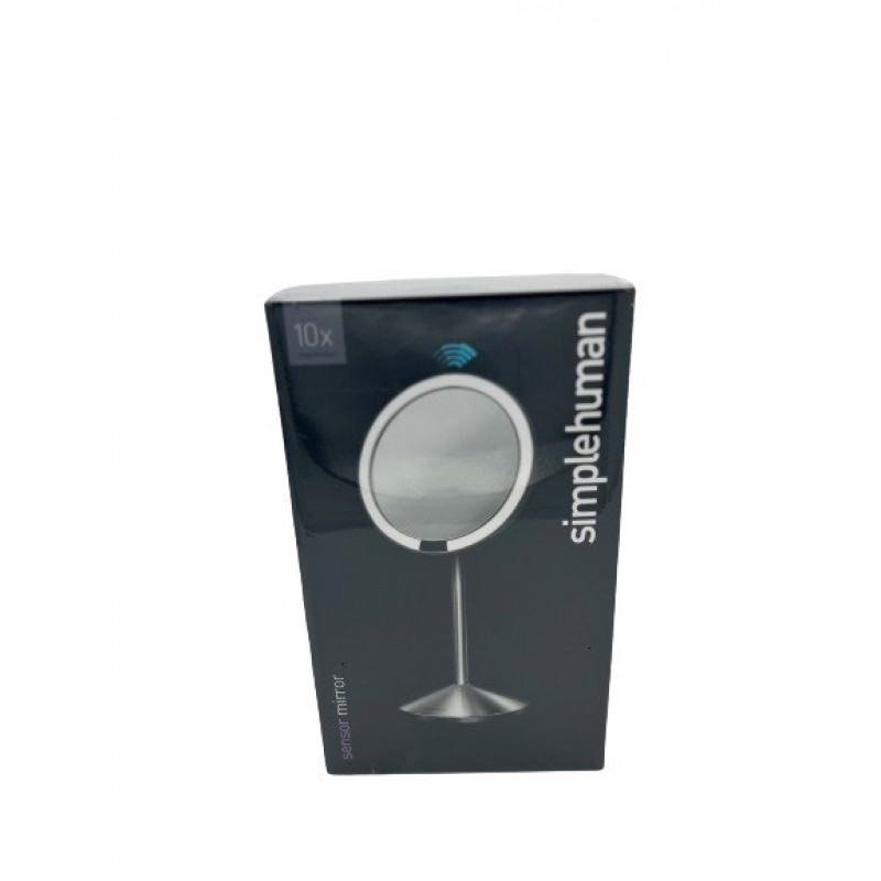 simplehuman Specchio pieghevole con sensore, 12 cm, ricaricabile, acciaio inox spazzolato