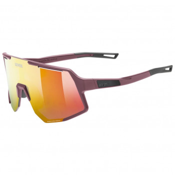 Uvex Sequenze CV Occhiali da ciclismo, Cranberry Matt / Mirror Red