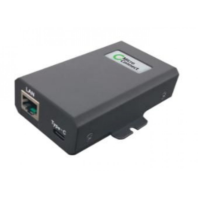 Microconnect POEINJ-60W-USBC iniettore PoE Gigabit, IEEE 802.3af/802.3bt, 100 m, nero