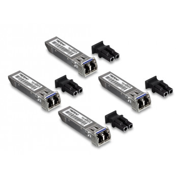 TRENDnet TEG MGBS10 - modulo ricetrasmettitore SFP (Mini-GBIC) - 1GbE - 1000Base-LX - LC monomodale - fino a 10 km - 1310 nm - conforme TAA (confezione da 4)