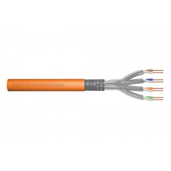 DIGITUS Cavo di installazione Cat7 S/FTP, B2ca, AWG 23/1, LSZH, 100 m, arancione