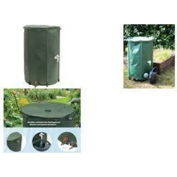 EDA RÉCUP'O Kit cisterna per acqua piovana pieghevole, 500 l, diametro 800 mm, verde, resistente ai raggi UV (010983 V.CA)