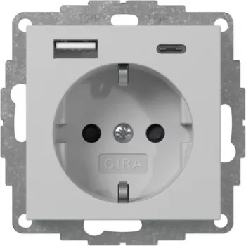 Gira presa con USB, grigio (2459015)