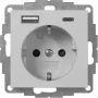 Gira presa con USB, grigio (2459015)
