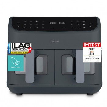 Medion MD11760 friggitrice ad aria doppia, grigio