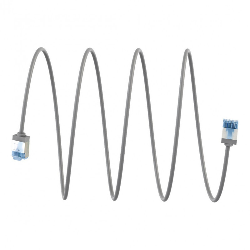 Goobay Cavo patch Slim Cat6a U/FTP RJ45, 1 m, grigio