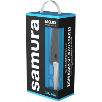 Samura MOJO 6 Set di coltelli con ceppo, manici bianchi (SMJ-06W)