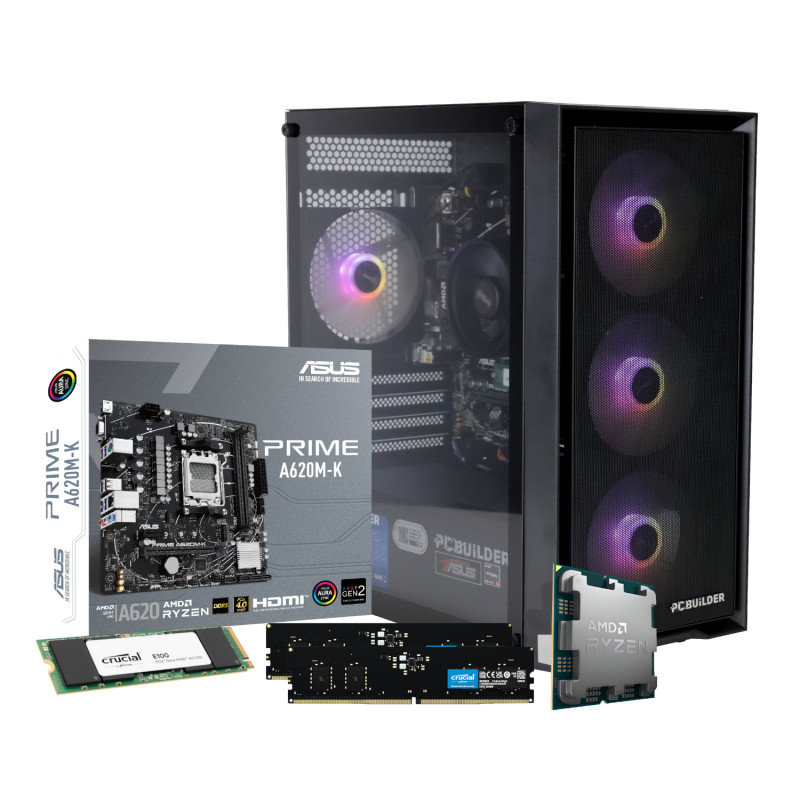 PCBuilder WARDEN PC da gaming, AMD Ryzen 5 8600G, Windows 11