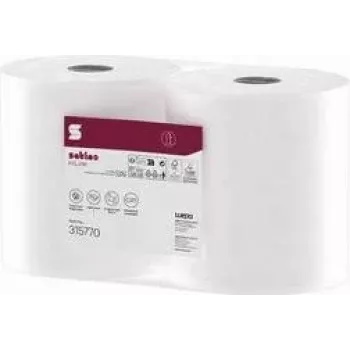 satino by wepa HiLine rotolo detergente, 2 veli, bianco brillante, 525 m, 100% riciclato, foglio 230 x 350 mm, confezione da 2 (315770)