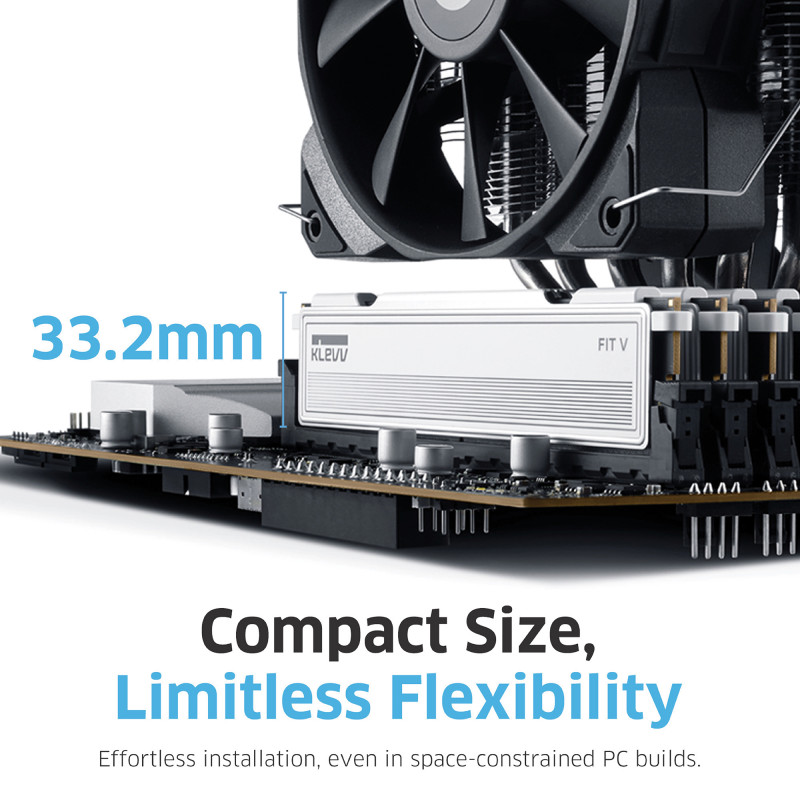 KLEVV Fit V 32GB (2x16GB) DIMM 6000MHz CL28 kit di memoria, nero (KD5AGU880-60B280F)