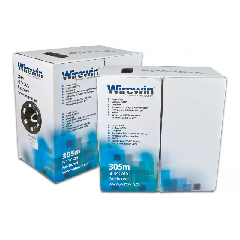 Wirewin cavo patch Cat6 U/FTP in scatola, 305 m, grigio (VKBOX KAT6 PATCH 305.0)
