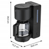 WMF Stelio Macchina per caffè con caraffa in vetro, nero profondo (412150071)