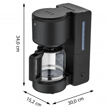 WMF Stelio Macchina per caffè con caraffa in vetro, nero profondo (412150071)