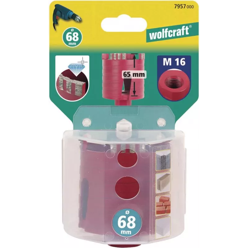 Wolfcraft 7957000 fresa a tazza diamantata, 68 mm