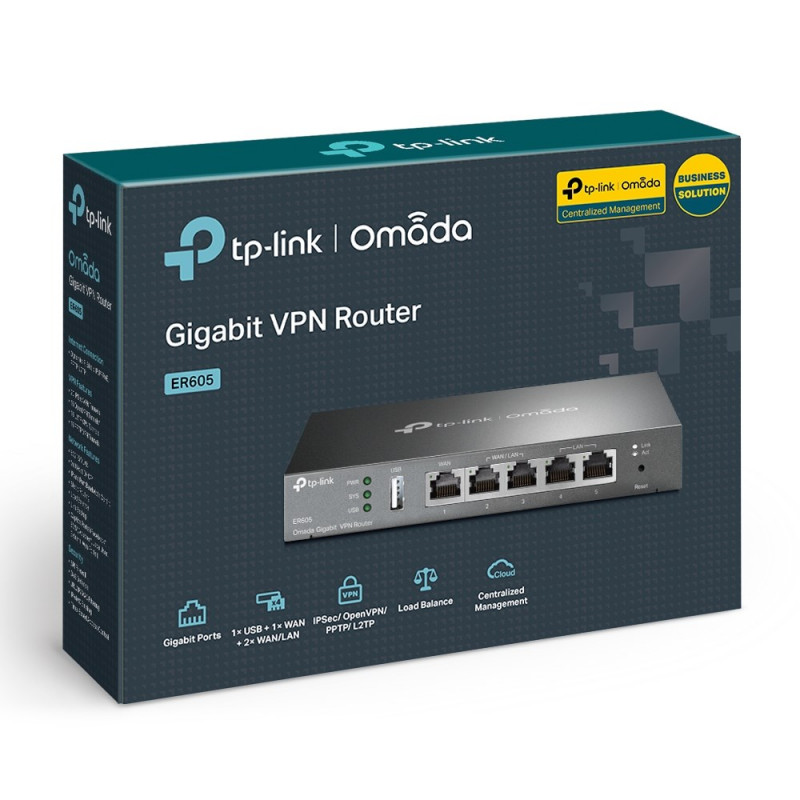 TP-Link ER605 (TL-R605) router VPN Gigabit, nero