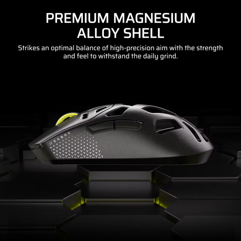 Corsair SABRE V2 PRO mouse da gaming wireless, 2.4GHz / Bluetooth / USB-C, nero (CH-931G100-WW)