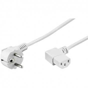DSIT cavo di alimentazione angolare Schuko su IEC C13, 2 m, bianco