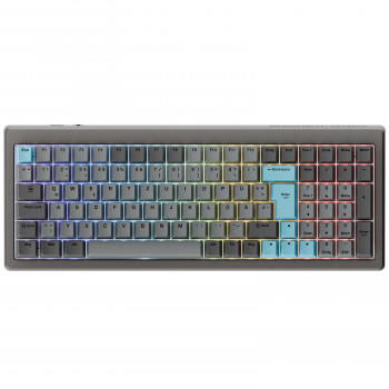 Ducky Cushion 98 tastiera gaming, 96%, layout DE (ISO), Shush Red Switches - Nickel (DKCUS2598-DSDEPHCC3H1)