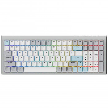 Ducky Cushion 98 tastiera gaming, 96%, layout US (ANSI), Shush Red Switches - argento (DKCUS2598-DSUSPHCC4S1)