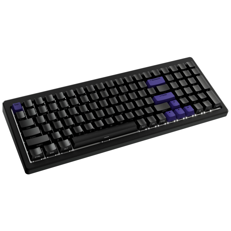 Ducky Cushion 98 tastiera gaming, 96%, layout US (ANSI), Shush Green Switches – nero opaco