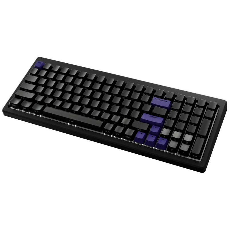 Ducky Cushion 98 tastiera gaming, 96%, layout US (ANSI), Shush Green Switches – nero opaco