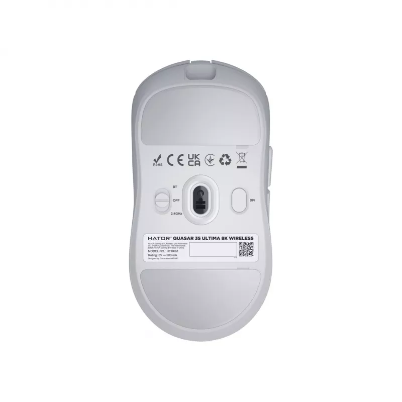 Hator Quasar 3S Ultima mouse gaming wireless, bianco (HTM661)