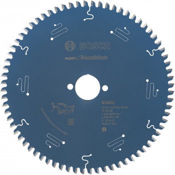 Bosch lama circolare Expert for Aluminium Ø 210 mm, 72 denti, foro 30 mm (2608644105)