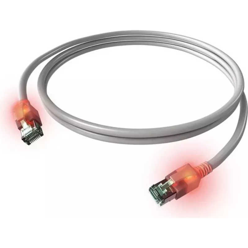 ZVK EasyLan Cat6a cavo patch LED RJ45, schermato, 7,5 m, turchese