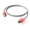 ZVK EasyLan Cat6a cavo patch LED RJ45, schermato, 7,5 m, turchese