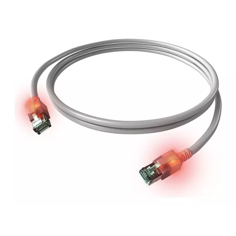ZVK EasyLan Cat6a cavo patch LED RJ45, schermato, 7,5 m, turchese