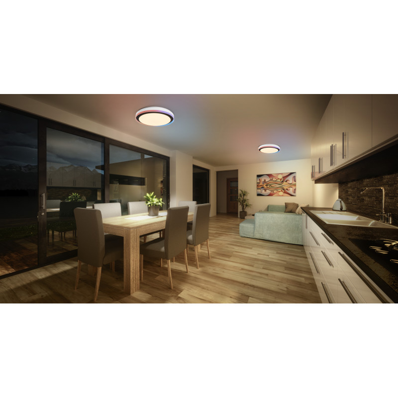 Osram SMART+ WiFi Orbis Magic lampada da parete/soffitto 500 mm, RGB+TW, dimmerabile, 38 W – nero/bianco