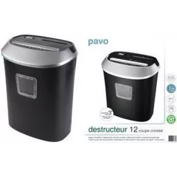 pavo Crosscut 12 distruggidocumenti, particelle 5 x 38 mm, 12 fogli A4, larghezza di lavoro 220 mm (8053384)