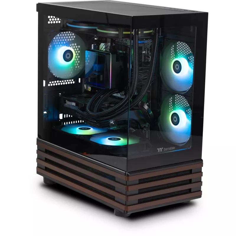 Thermaltake LCGS View 170WS PC desktop, nero/legno, Windows 11 Home