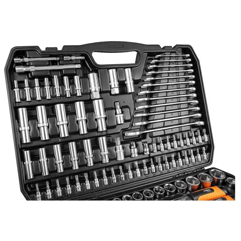 Neo Tools 10-218 set di utensili, 300 pezzi, attacco 1/2, 3/8, 1/4