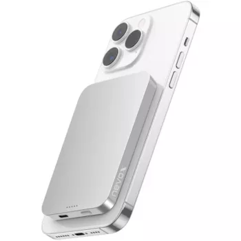Powerbank wireless magnetica Nevox Qi2, 5000 mAh, argento/bianco