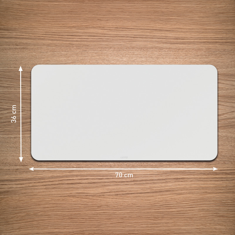 LEITZ sottomano 700 x 360 mm, pelle riciclata, grigio, liscio, angoli arrotondati