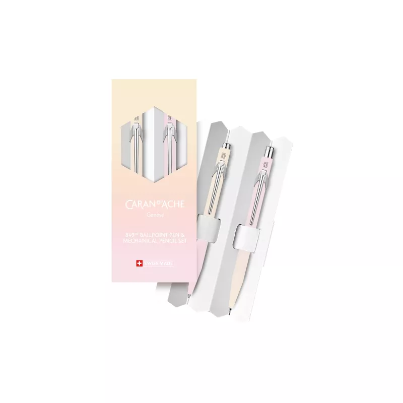 Caran d'Ache HORIZON set di strumenti da scrittura, gradiente dal giallo pastello al rosa pastello (8490.708)